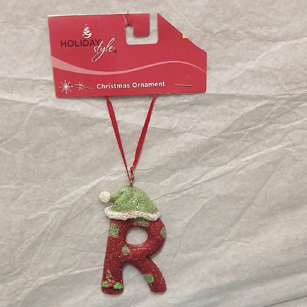 Holiday Style Christmas Ornament Letter R 3.5"